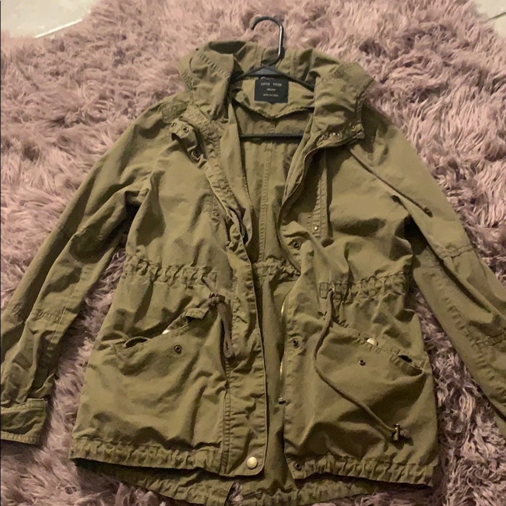 Army Green love tree jacket